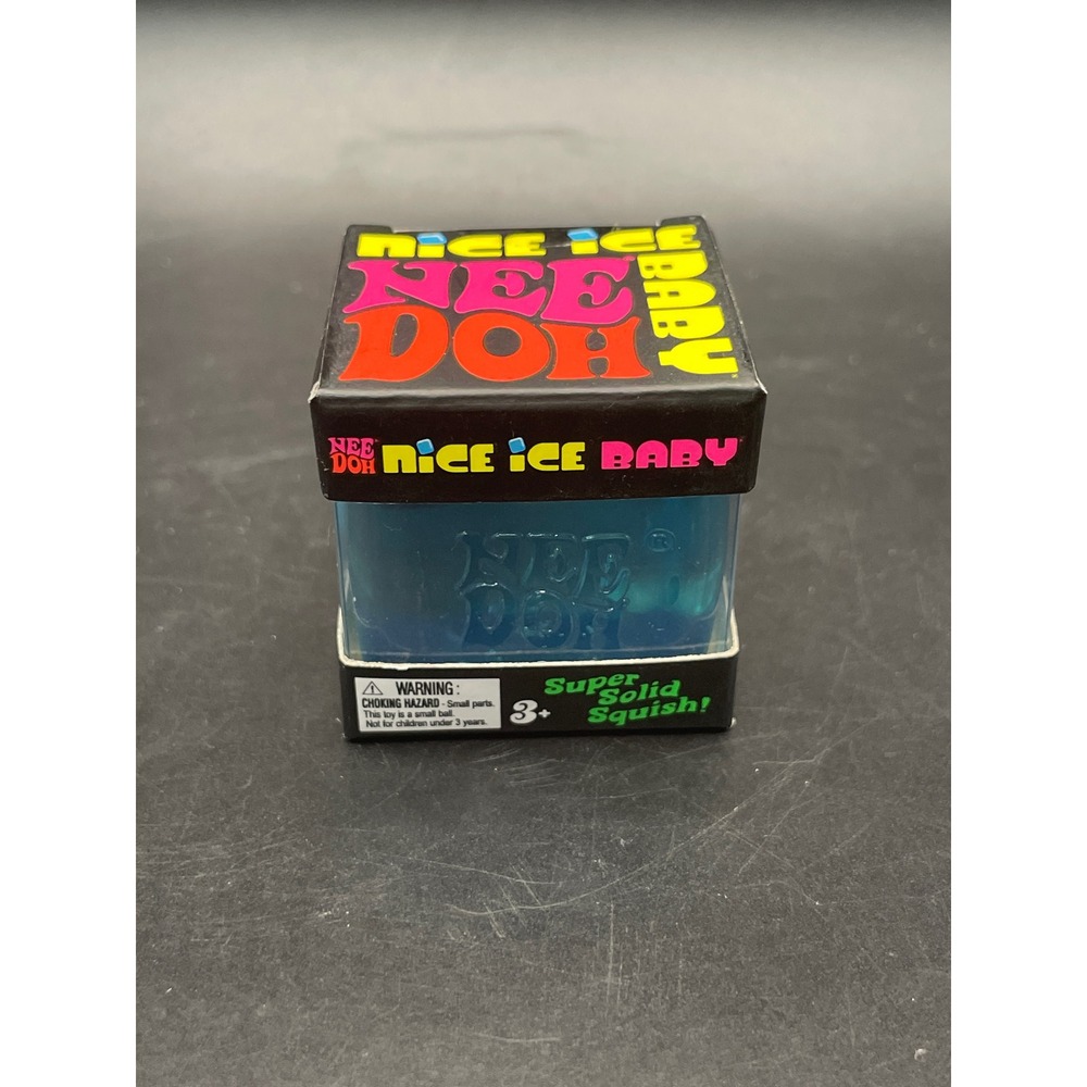 Schylling NeeDoh Nice Ice Baby Blue Stress Toy Super Solid Squish Fidget Cube